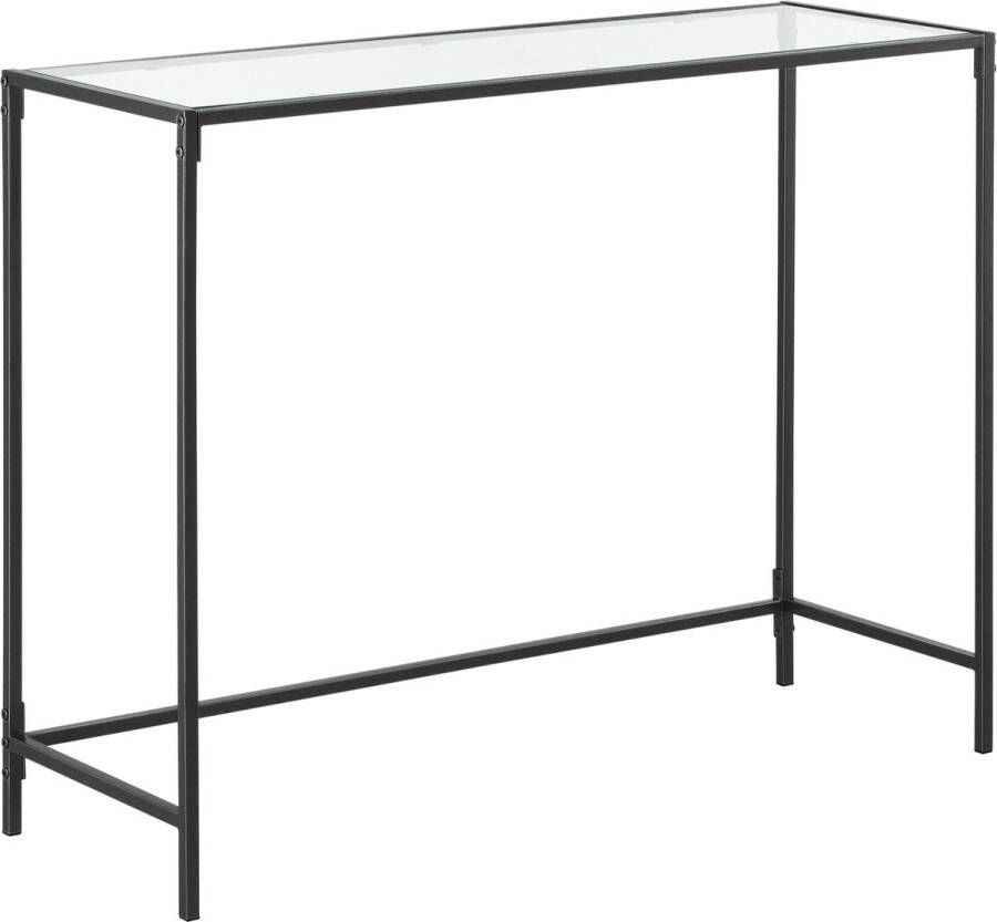 Unbranded Consoletafel Reinaldo Bijzettafel Glas 100x35x80 cm Zwart Stijlvol design