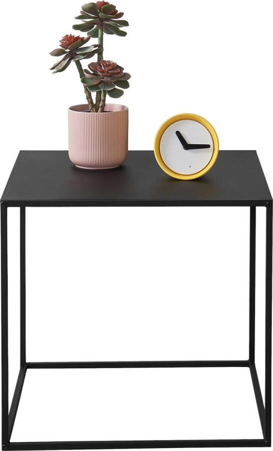 Unbranded Consoletafel Rosalia Bijzettafel Metaal 50x55x55 cm Zwart Mat Stijlvol design