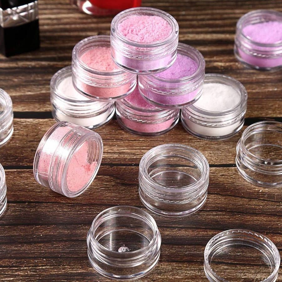 Unbranded Cosmetica-blikjes 100 stuks reisproefcontainers 5 g nailart-potjes met schroefdop voor cosmetica lippenbalsem crème zalven poeder sieraden