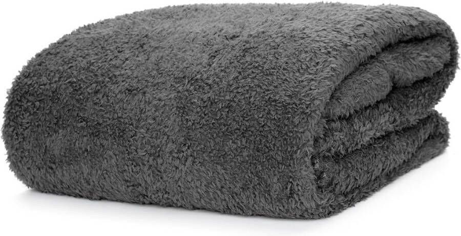 Unbranded Fleecedeken Speciale Editie Deken Luxe Sherpa Warm Fleece gooien TV-Deken voor bank Knuffeldeken 127 x 178cm Grijs