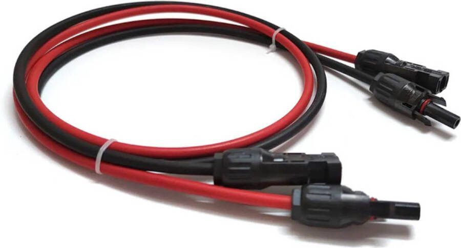 Unbranded Germat Solar kabel set 6mm Rood + Zwart Lengte : 1 meter Zonnepanelen kabel Solar kabel met connector