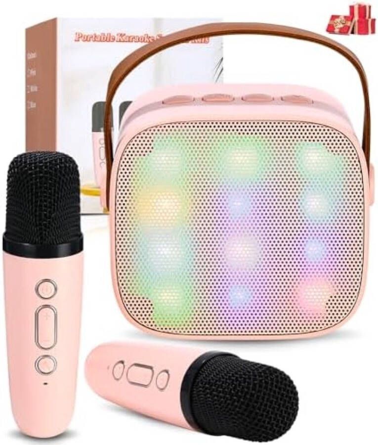 Unbranded Karaoke-machine met 2 draadloze microfoons en Bluetooth Gezellig avondje met de hele familie