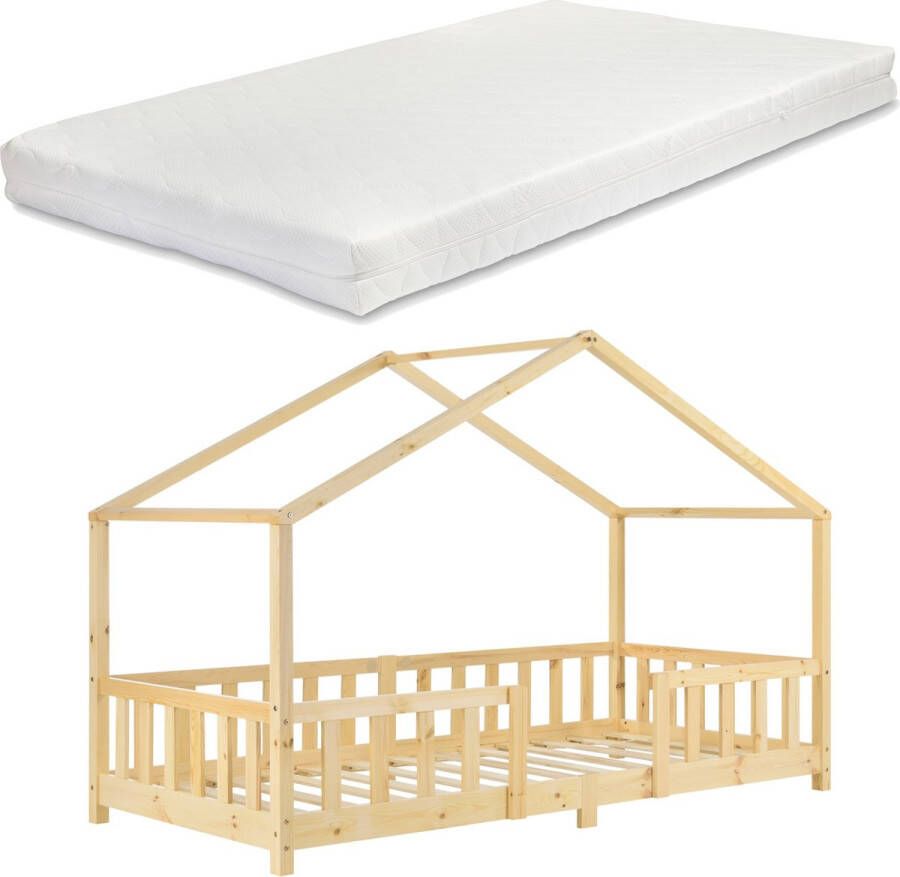 Unbranded Kinderbed Andre Met Matras 90x200 cm Houtkleurig Voor meisjes Voor jongens