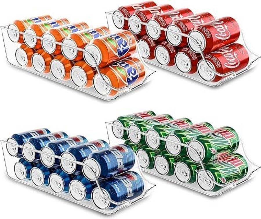 Unbranded Koelkast Blikjes Houder Set van 4 Koelkast organizer Keuken georganiseerd Bespaard ruimte