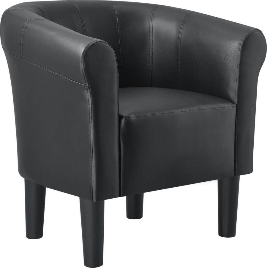 Unbranded Kuipstoel Lynette Kuipfauteuil Kunstleer 70x70x58 cm Zwart Comfortabele stoel Luxe design