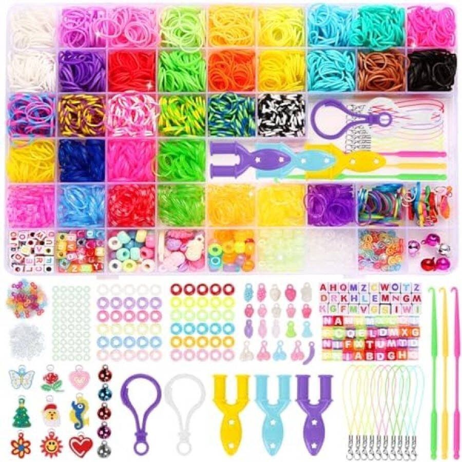 Unbranded Loom Set 2800+ met 36 Kleuren Loom Bands Set voor Sieraden Maken