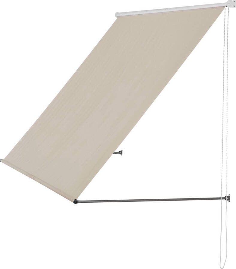 Luifel Walter Zandkleurig 350x120 cm Uitvalarmluifel Staal en Stof UV Bescherming Waterafstotend