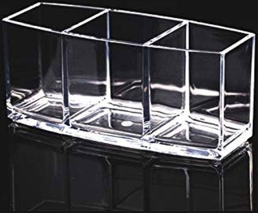 Unbranded Make-up organizer borstelhouder transparante plastic make-upborstelhouder voor kaptafel make-up opslag voor borstels eyeliner lippenstift en meer helder