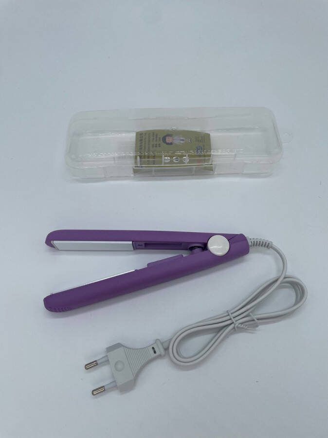 Unbranded mini stijltang voor op reis of vakantie klein en compact kleur paars