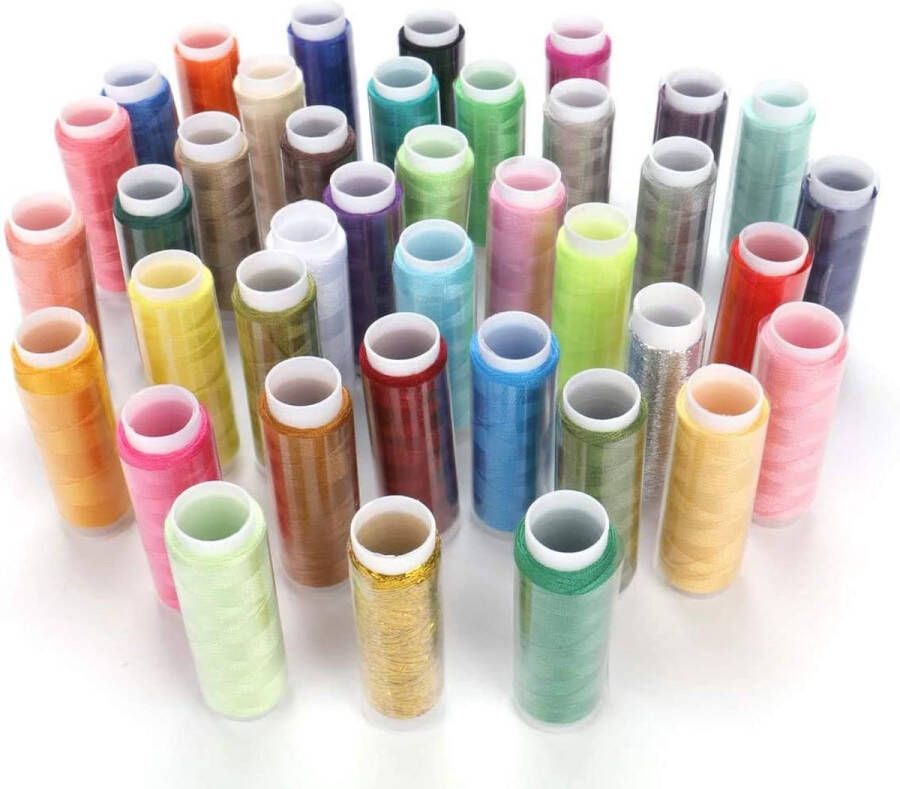 Unbranded Naaigaren (39 verschillende kleur) sterke draad voor naaimachine handstiksels geavanceerde polyester draadspoelset kleurrijke naaibenodigdheden