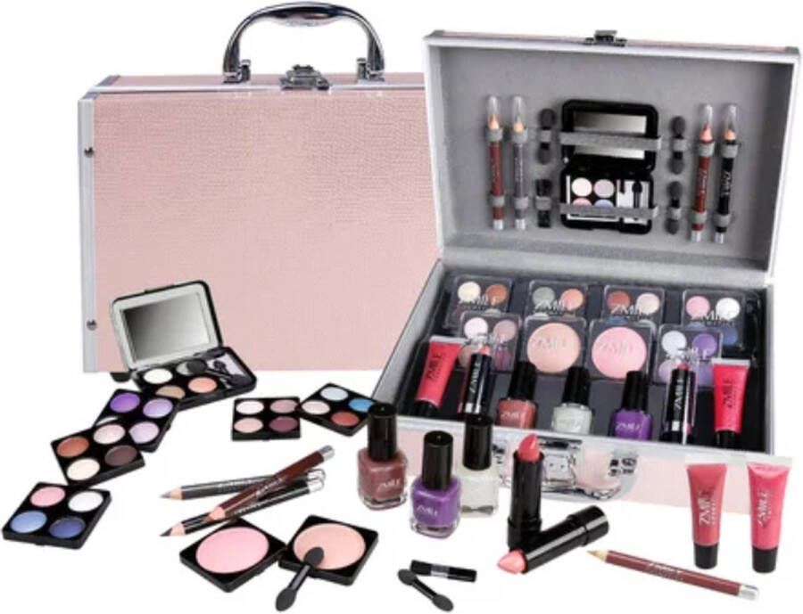 Unbranded Roze Make Up Koffer Meisjes Met Inhoud 41-Delig 100% VEGAN Make Up Koffer Kinderen Make Up Koffer Gevuld Cosmetica Koffer Roze Beautycase Meisjes Veganistische Cosmetica Roze