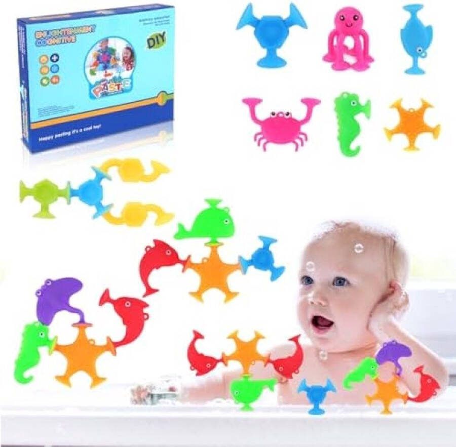 Unbranded Siliconen Zuignapspeelgoed 50 stuks badspeelgoed voor kinderen interactief sensorisch speelgoed