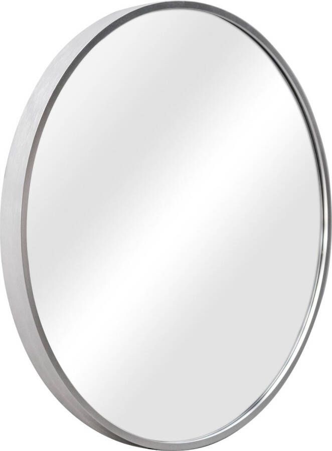 Unbranded Spiegel Fleurette Hangspiegel Rond Ø60cm Zilverkleurig Aluminium en Glas Stijlvolle uitstraling