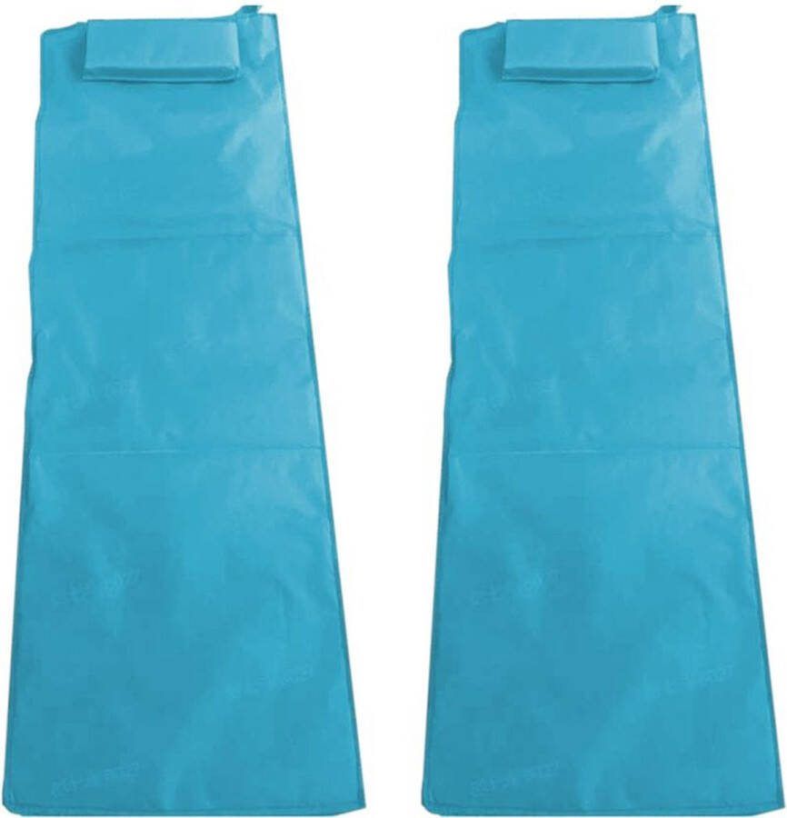 Unbranded Strandstoel set van 2 campingstoel ligstoel strandligstoel opvouwbaar verstelbare rugleuning gemakkelijk draagbaar met handvat voor kamperen tuin Hemelsblauw 158 x 55 cm -Hemelsblauw