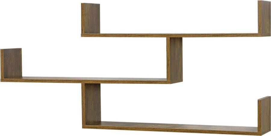 Unbranded Wandrek Kayson Met 3 Planken 119x18x55 cm Houtkleur Spaanplaat Modern Design