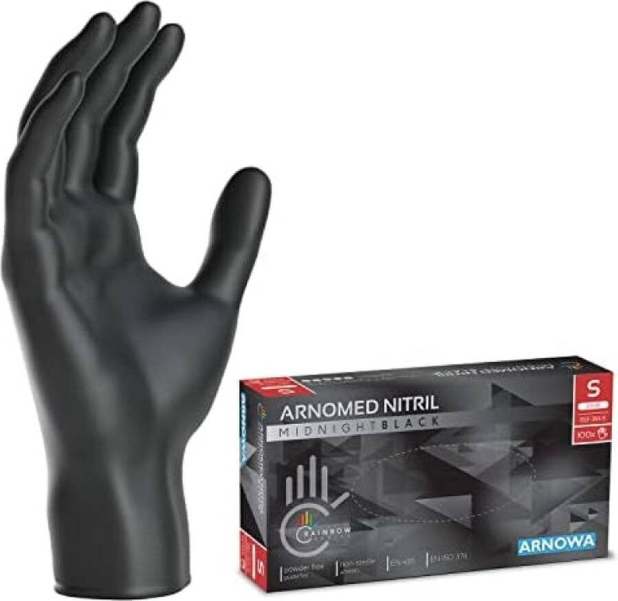 Unbranded Wegwerphandschoenen Zwart Nitril handschoenen Maat S 100 stuks Poedervrij & latexvrij