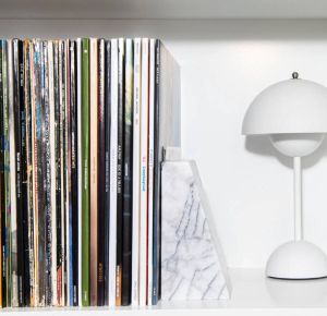 Unbranded Generic Natuursteen Boekenhouder L Zilver- Marmeren boekensteun- Boek Woonkamer accessoire