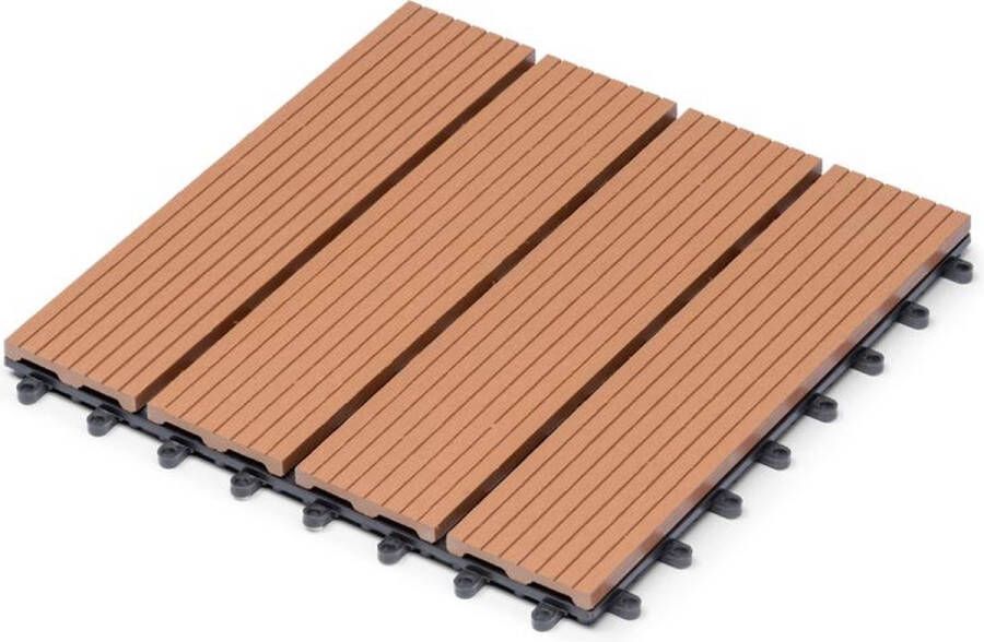 Underestimate WPC Vlonder Tegels 30x30cm Tuintegels Set van 11 1 m2 Teakhout