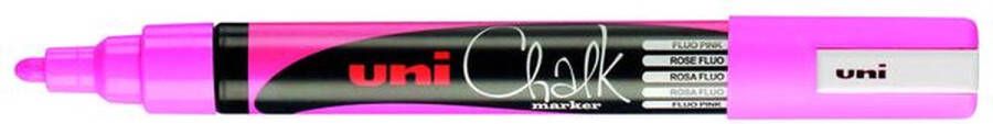 Uni-ball Krijtstift Chalk rond fluo roze 6 stuks