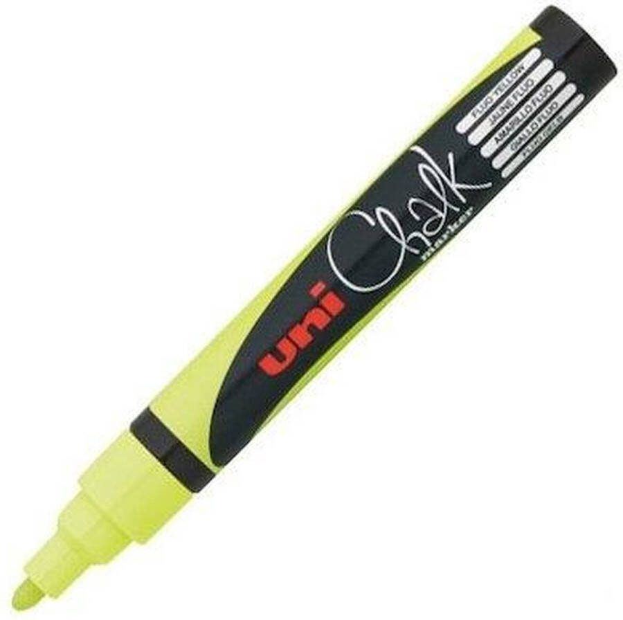 Uni-ball Krijtstift rond 1.8-2.5mm fluor geel 1 stuk 6 stuks