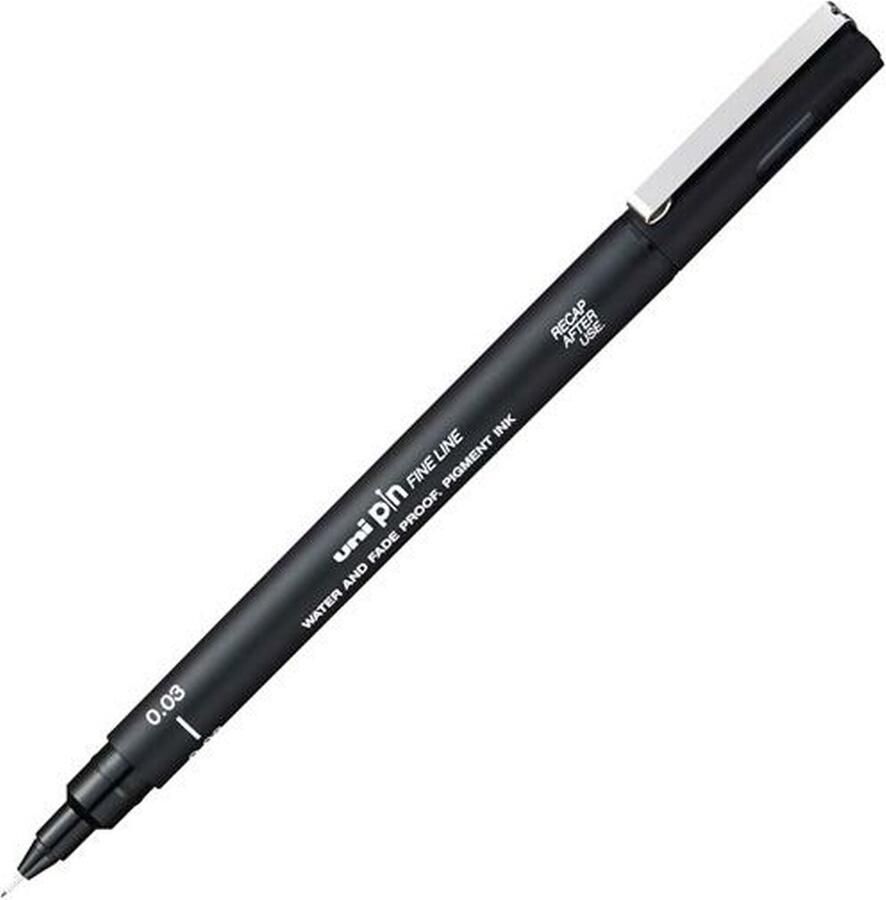 Uni-ball Fineliner pin 0.03mm zwart 12 stuks