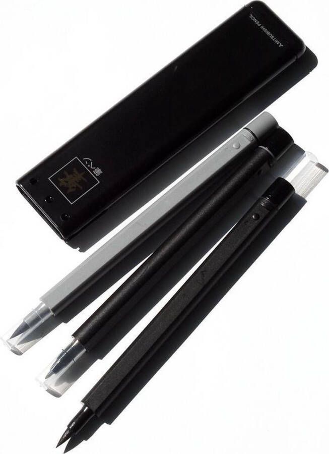 Uni Mitsubishi Brush Pennen Set van 3 Grijs Fine & Broad Tip