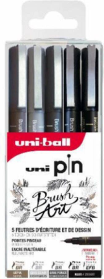 Uni pin Brushart pennen 5 stuks in blister