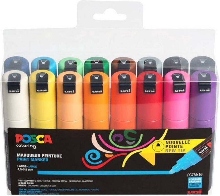 Uni Posca PC-7M Marker set – 16 kleuren