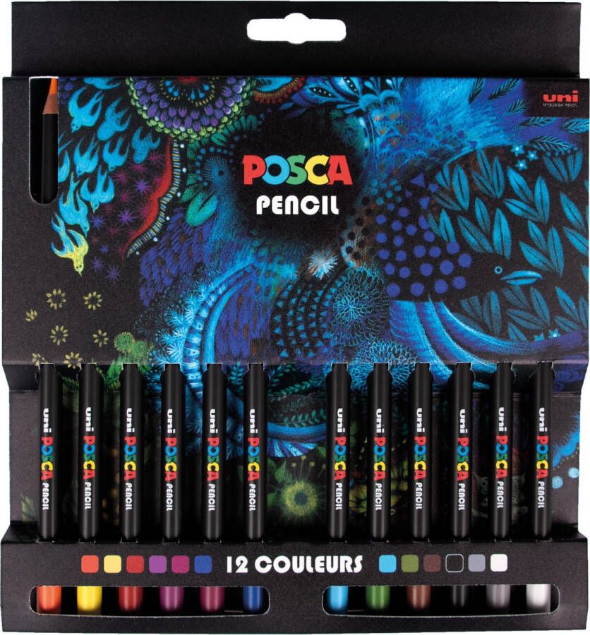 Posca Uni Pencil Kleurpotloden Set 12 stuks