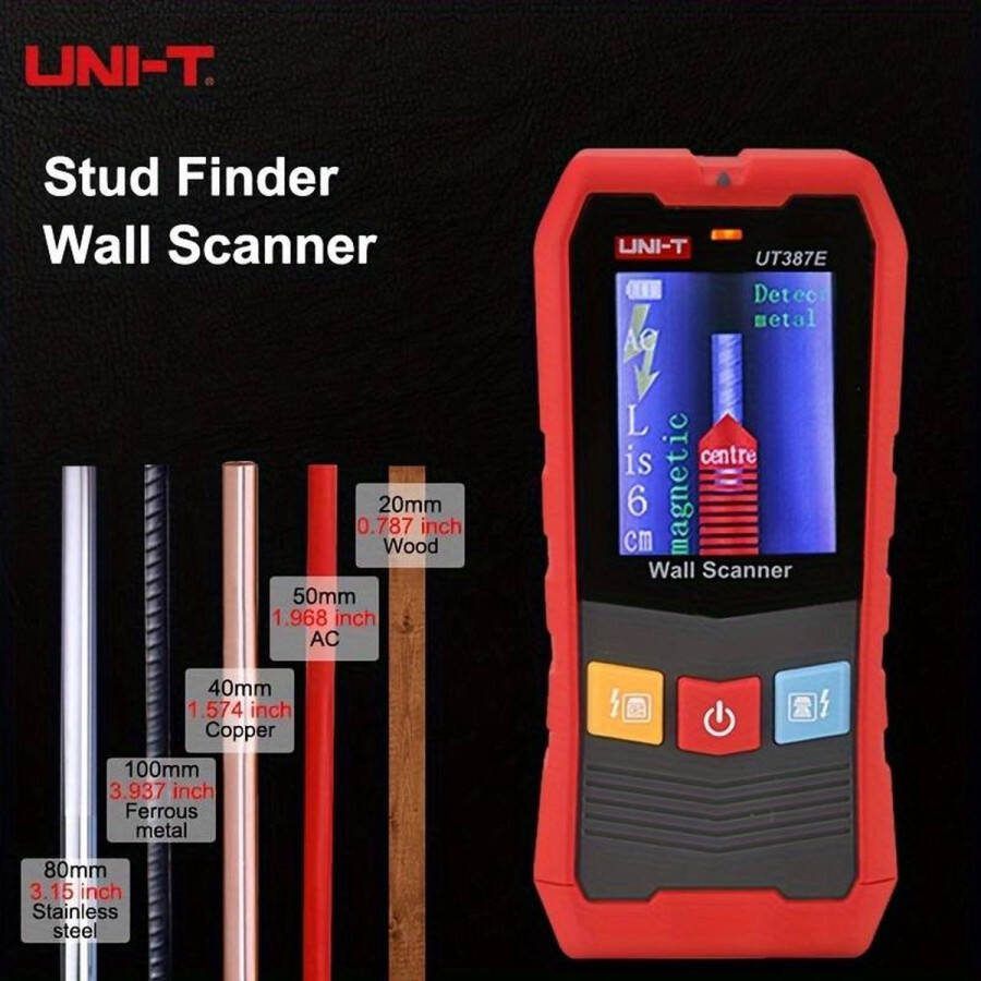 UNI-T Profesionele Leidingzoeker Muurscanner Wall Scanner Leidingdetector UT387E ( houten balken stalen leidingen non ferro leidingen en stroomkabel detectie)