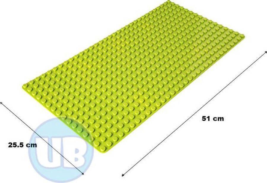 Uniblocks Bouwplaat lichtgroen 51 x 25 5 cm bouwplaten geschikt voor Duplo grondplaten 32x16 noppen stad Combineer met DUPLO bouwstenen bouwblokken