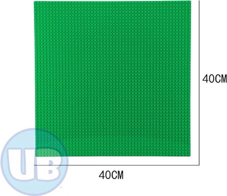 Uniblocks Classic grote bouwplaat Groen 40 x 40 cm | City | combineer met Lego bouwplaten | grondplaten 50x50 noppen | wegen | wegplaat | stad | Geschikt voor LEGO bouwplaten bouwplaat wegplaat