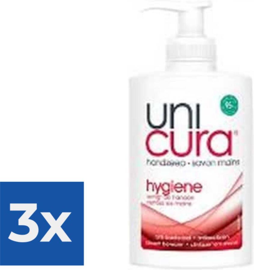 Unicura Handzeep Pompje Hygiene 250 ml Voordeelverpakking 3 stuks