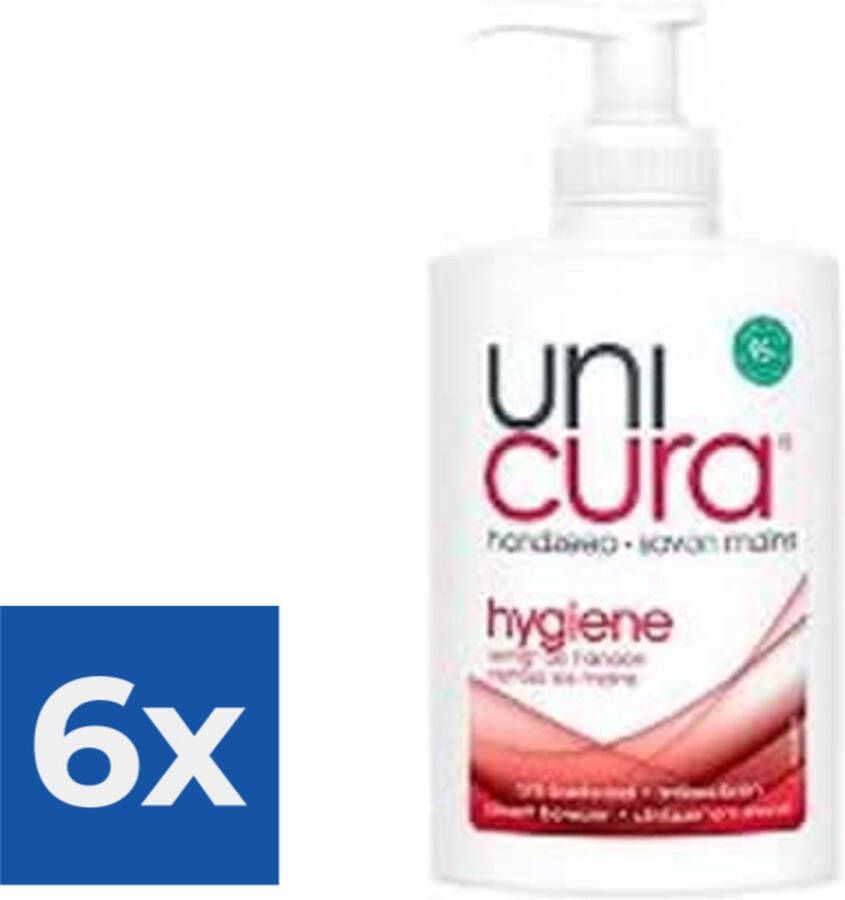 Unicura Handzeep Pompje Hygiene 250 ml Voordeelverpakking 6 stuks