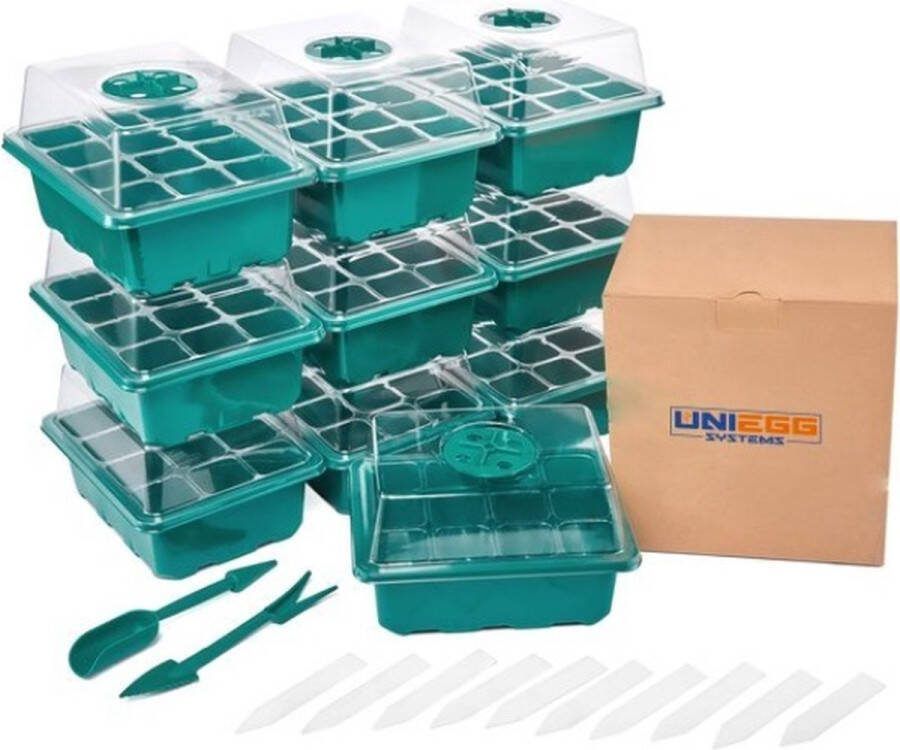 UNIEGG Systems™ UniEgg 10 Pack Kweekbak Compleet Kweekset inclusief accessories Kweektafel Verstelbare Ventilatie Kweekbakken Moestuin