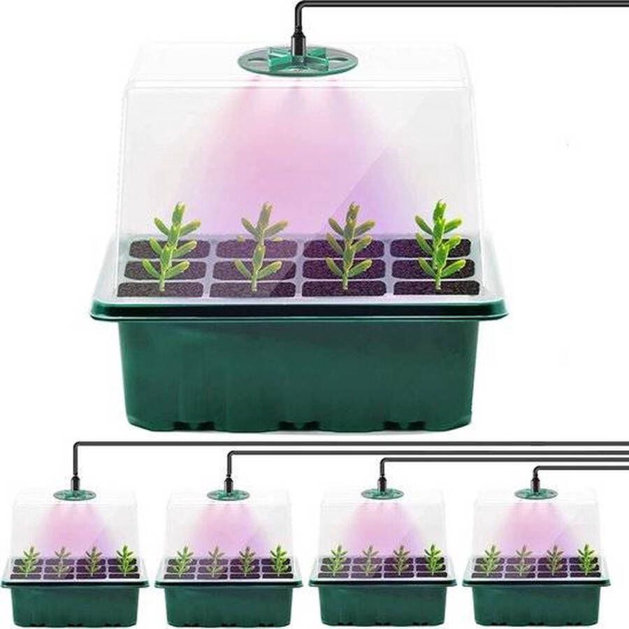UNIEGG Systems™ UniEgg Complete Indoor Kweekset: Kweekbakken met LED Groeilampen Ventilatiegaten 5-delige Mini Broeikas Kweekkas en Kweekpotjes voor Optimale Plantengroei