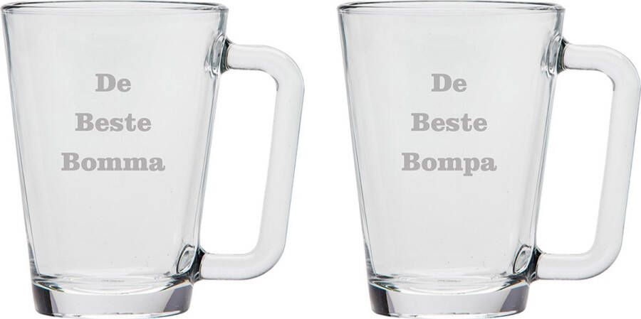 UNIGLASS Theeglas gegraveerd 26cl De Beste Bomma-De Beste Bompa