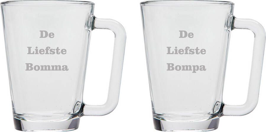 UNIGLASS Theeglas gegraveerd 26cl De Liefste Bomma-De Liefste Bompa