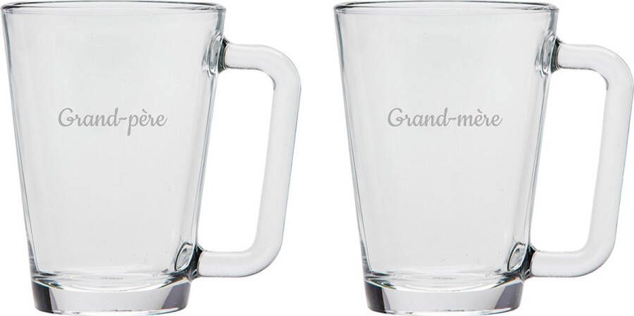 UNIGLASS Theeglas gegraveerd 26cl Grand-père & Grand-mère