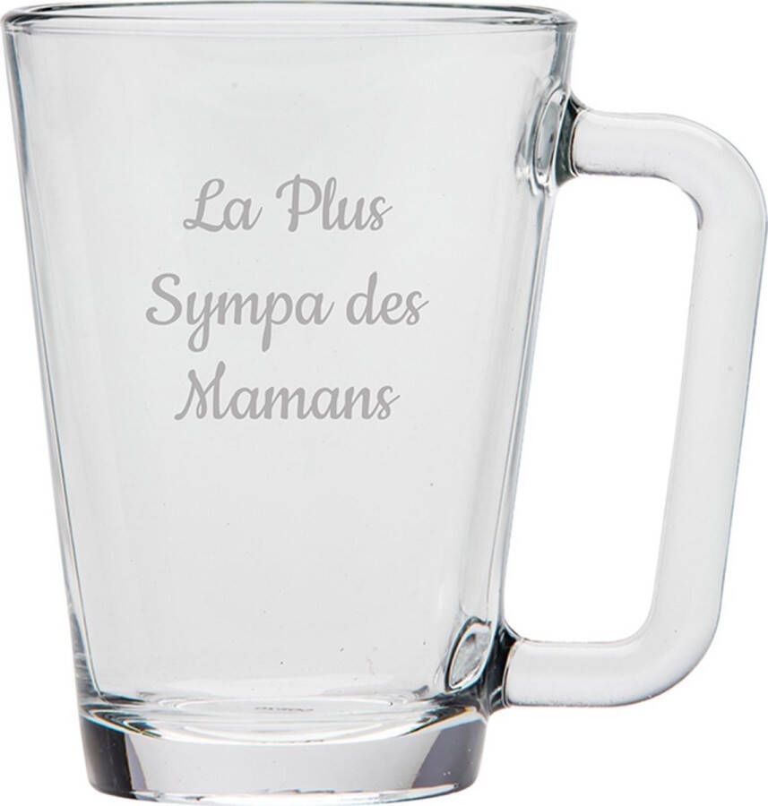 UNIGLASS Theeglas gegraveerd 26cl La Plus Sympa des Mamans