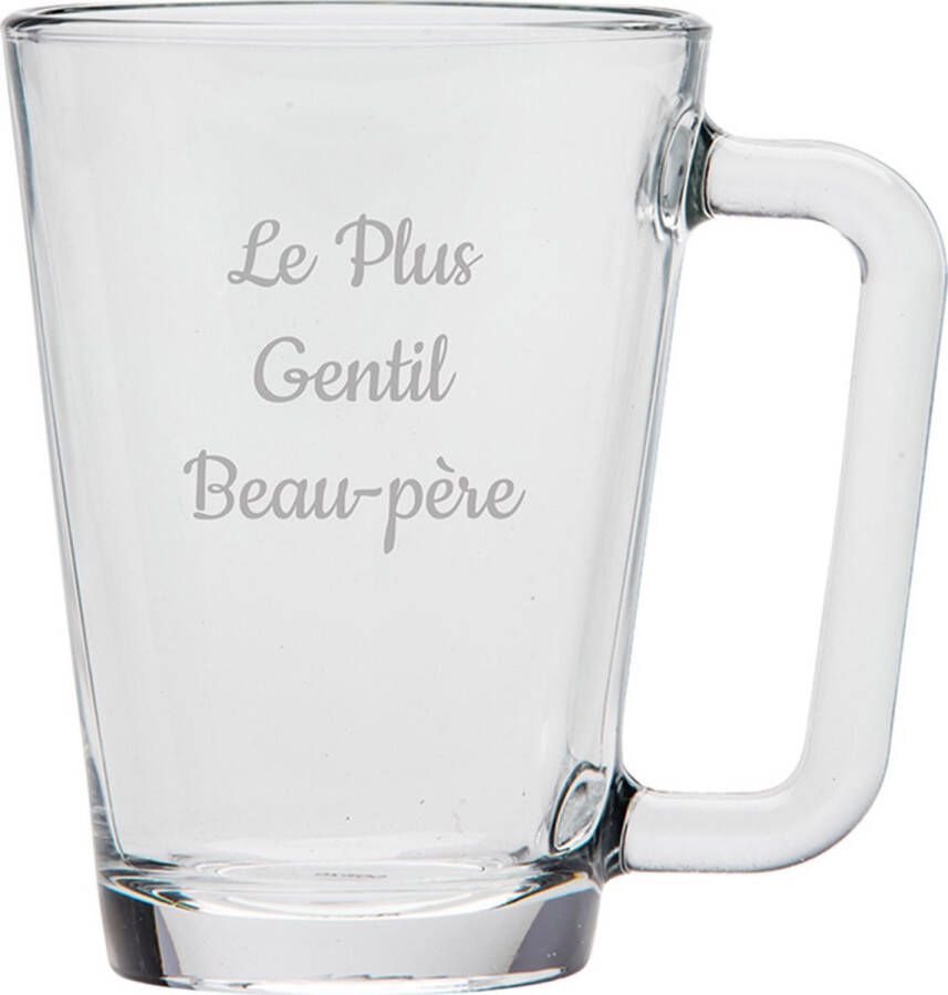 UNIGLASS Theeglas gegraveerd 26cl Le Plus Gentil Beau-père