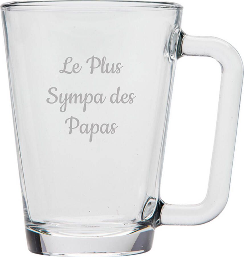 UNIGLASS Theeglas gegraveerd 26cl Le Plus Sympa des Papas