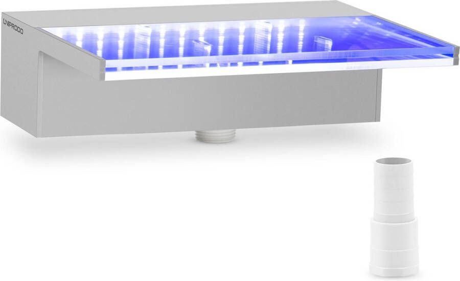 Uniprodo Douche {{net_lengte}} cm LED-verlichting Blauw Wit {{lip_lengte}} mm waterafvoer