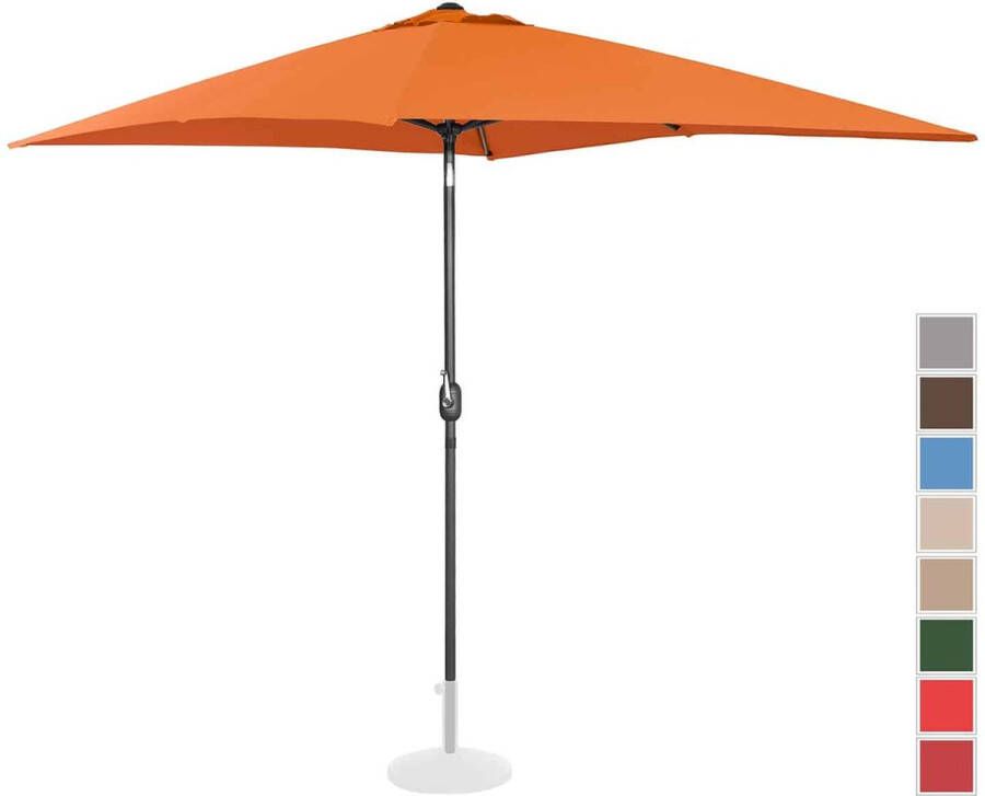 Uniprodo Parasol groot oranje rechthoekig 200 x 300 cm kantelbaar