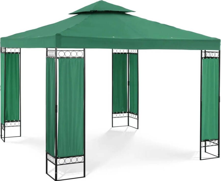 Uniprodo Tuin Pergola 3 X 3 M 160 G m² Donkergroen Uni_pergola_3x3gf