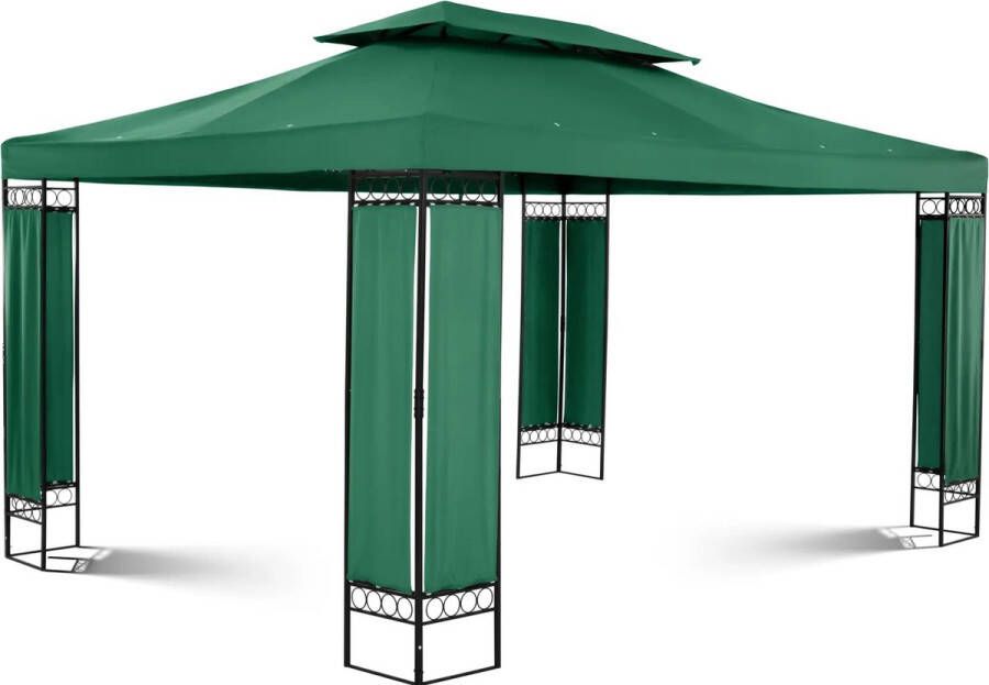 Uniprodo Tuin Pergola 3 X 4 M 160 G m² Donkergroen Uni_pergola_3x4gf