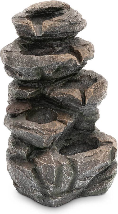 Uniprodo Tuinfontein stenen cascade 5 niveaus LED-verlichting 12 W