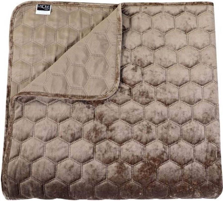 Unique Living Peggy Bedsprei Tweepersoons 220x220 cm Taupe