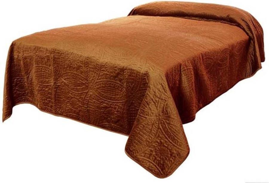 Unique Living Bedsprei Veronica 170x220cm leather brown