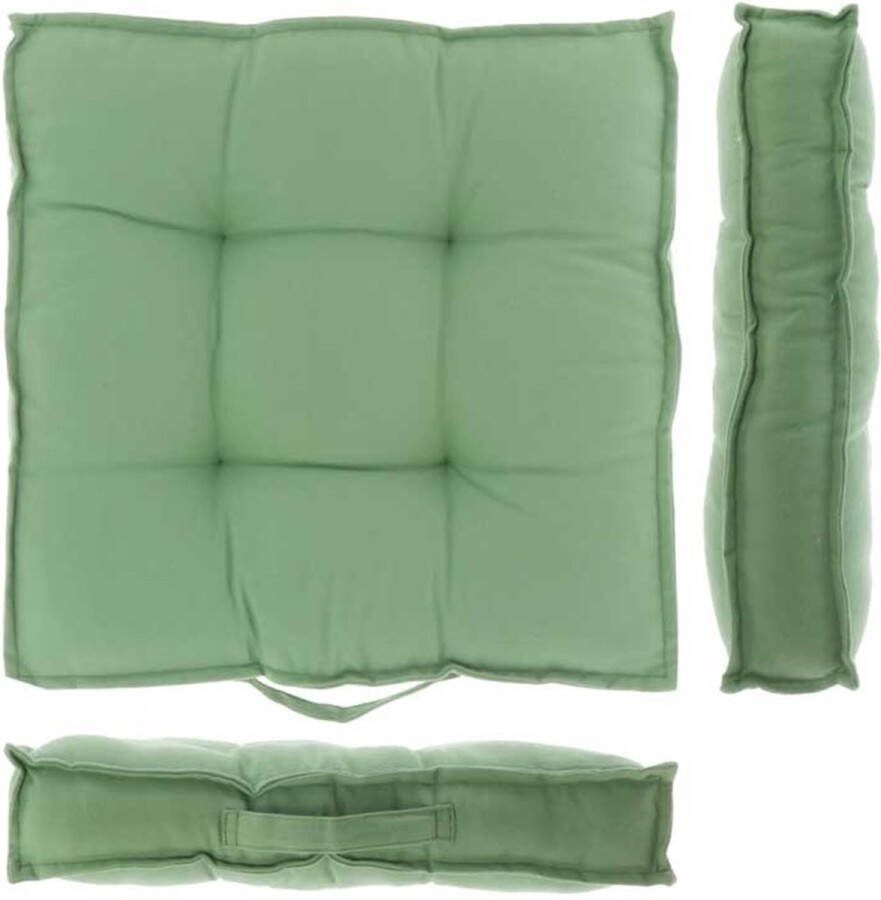 Unique Living Box kussen Belvi 43x43x7cm green Kussen woonkamer of slaapkamer